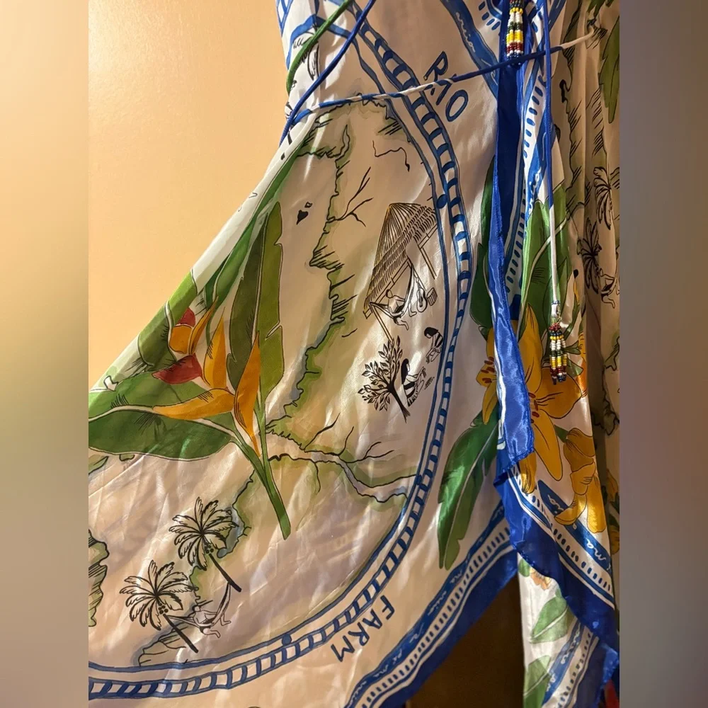 NWT Farm Rio Tropical Destination Handkerchief Cover-Up Maxi Dress - Picture 8 of 11